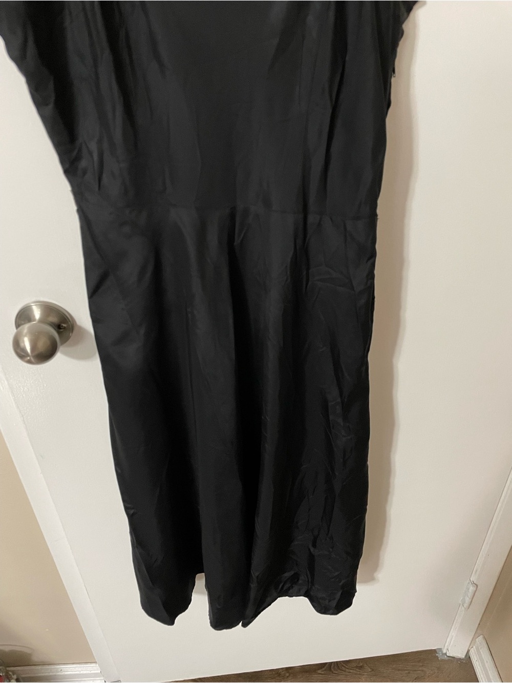 Vintage Black Midi Dress with Cream Floral Appliqués 2 Pieces Size Small - Picture 12 of 14